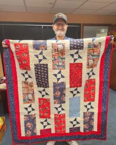 Veteran with quilt