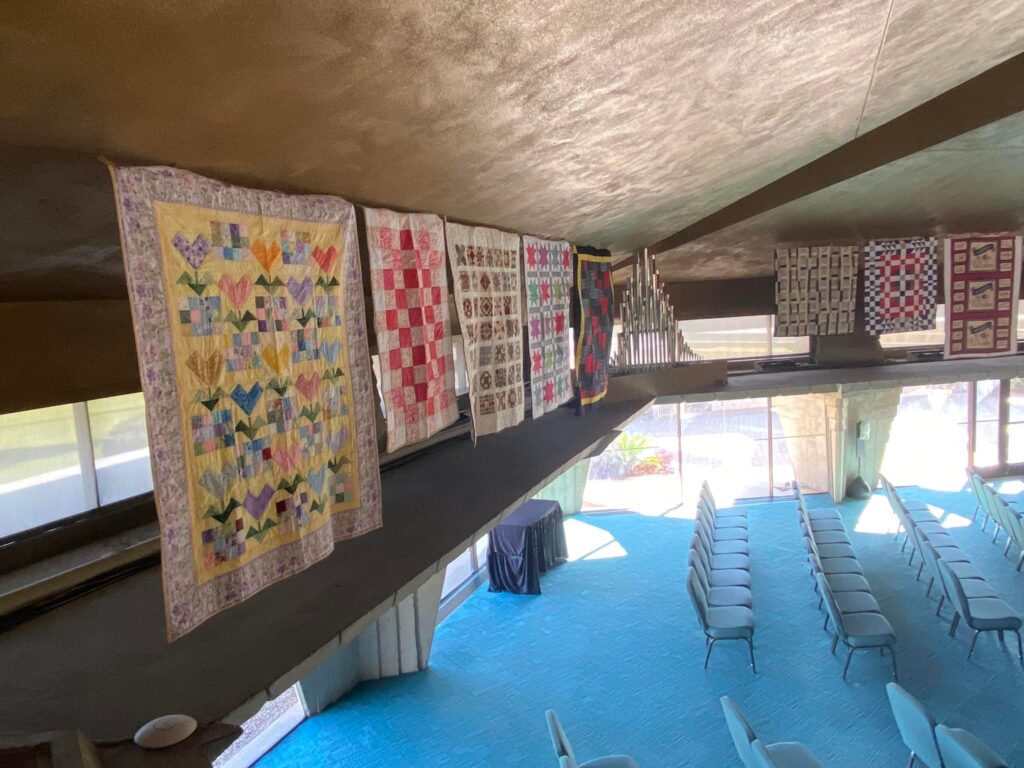 hanging quilts for distribution night